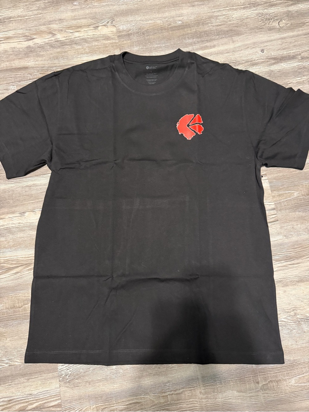 ethika Black Short Sleeve Tee with Red Chest Graphic
